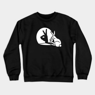 Funny Rabbit hand shadow projection bunny hare pop art Crewneck Sweatshirt